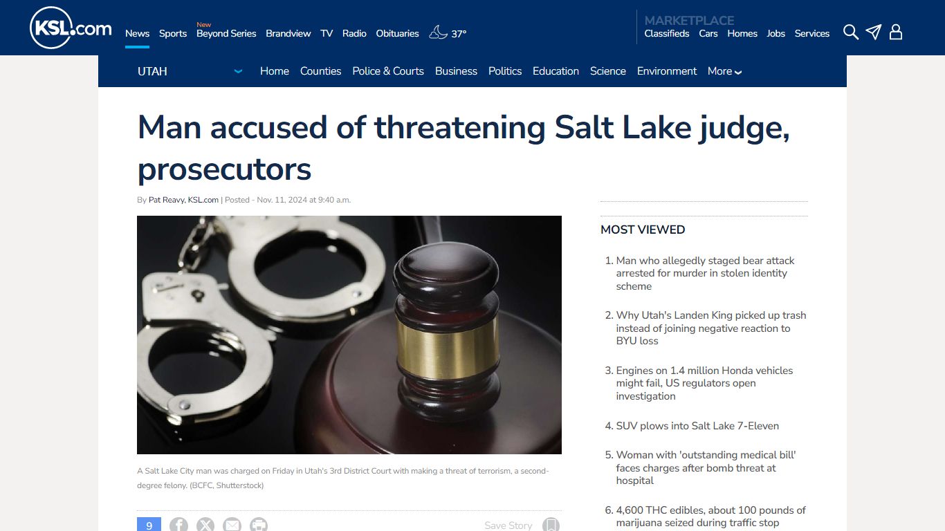 Man accused of threatening Salt Lake judge, prosecutors